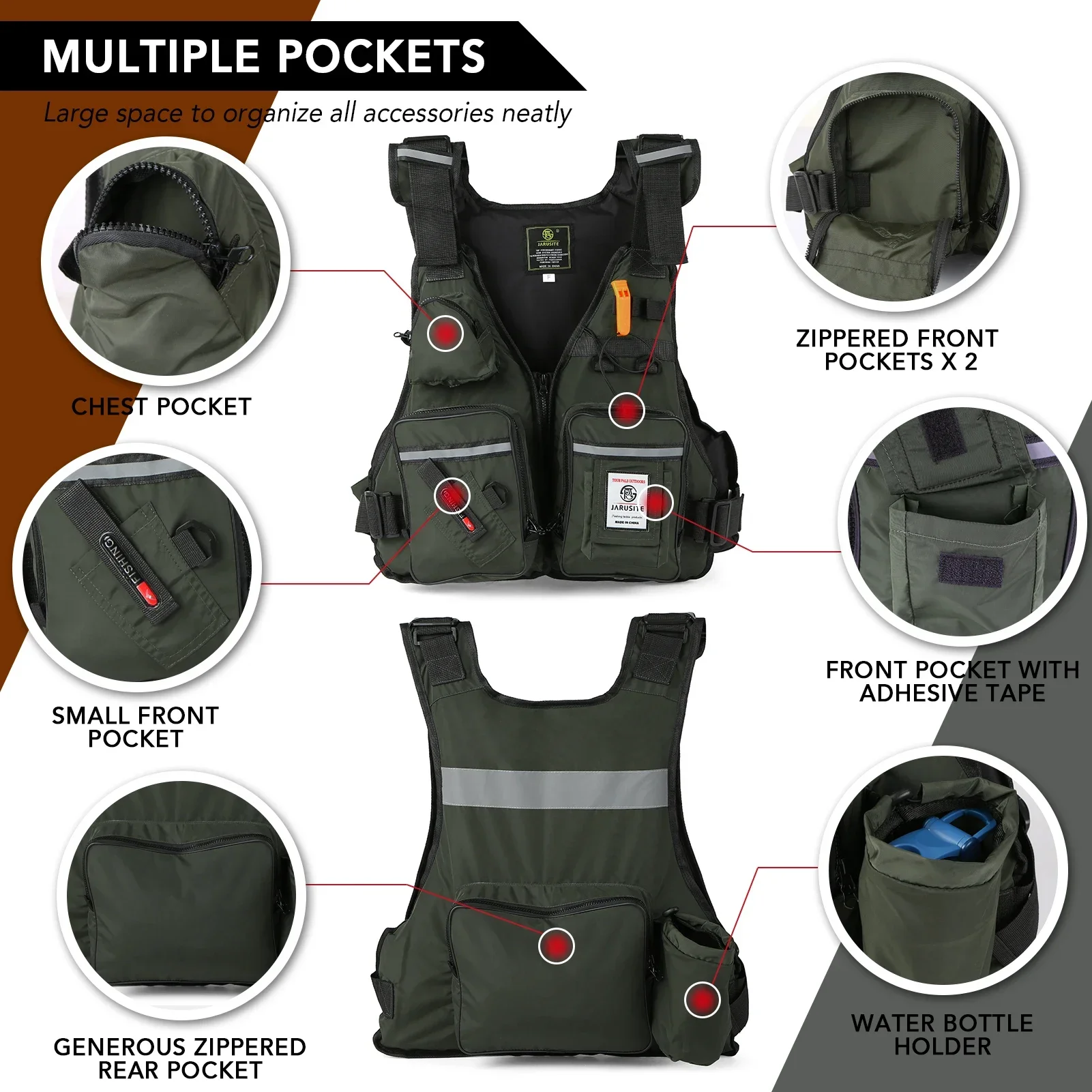 Fishing Jacket Waterproof - Спасательный жилет для взрослых 2026 года